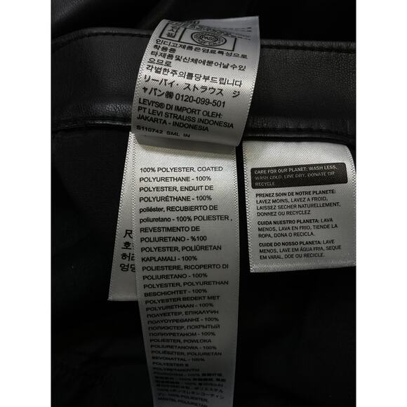 Levi's '70s' Black Flare Faux Leather Pant Size 27 - Picture 5 of 5